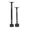 Black Aluminum Modern Candle Holder Set, 15'' & 19''